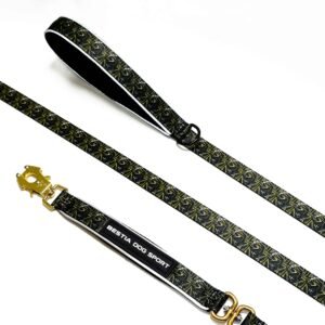 12DSCF6770-SHOPIFY_compressed.jpg BESTIA Dog Sport GripPro pavadėlis su auksiniu raštu
