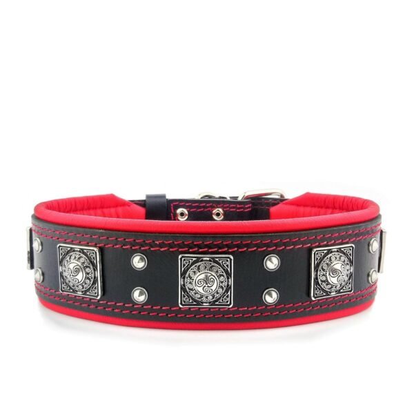 the-eros-collar-25-inch-wide-black-red-268950.jpg Eros Black/Red – dviejų kniedžių dizainas, stambus planas